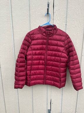 Wantdo Womens Large Packable Down Jacket Short Lightweight Red Jacket